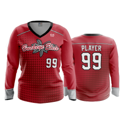 2827 FD Womens V-Neck Longsleeve BUCKEYE-ELITE-RED