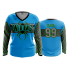 2816 FD Womens V-Neck Longsleeve BLACK-WIDOWS-BLUE