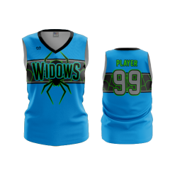 2816 FD Womens V-Neck Sleeveless BLACK-WIDOWS-BLUE