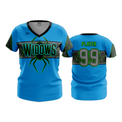 2816 FD Womens V-Neck BLACK-WIDOWS-BLUE