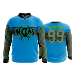 2816 FD Quarter Zip Batting Jacket LS BLACK-WIDOWS-BLUE