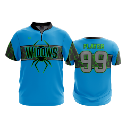 2816 FD Quarter Zip Batting Jacket SS BLACK-WIDOWS-BLUE