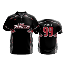 2818 FD Quarter Zip Batting Jacket SS LADY-PIONEERS-14U-BLACK