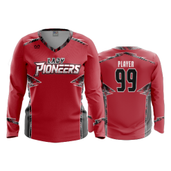 2818 FD Womens V-Neck Longsleeve LADY-PIONEERS-14U-RED