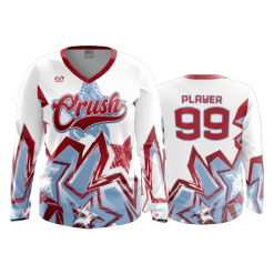 2802 FD Womens V-Neck Longsleeve CRUSH-FASTPITCH-WHITE