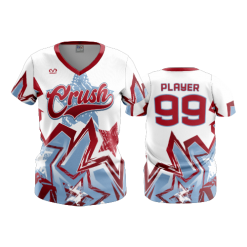 2802 FD Womens V-Neck CRUSH-FASTPITCH-WHITE