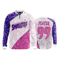 2812 FD Quarter Zip Batting Jacket LS GOODTIME-SMASHERS-WHITE