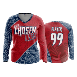 2814 FD Womens V-Neck Longsleeve THE-CHOSEN-ONES-RED