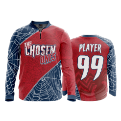 2814 FD Quarter Zip Batting Jacket LS THE-CHOSEN-ONES-RED