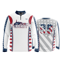 2826 FD Quarter Zip Batting Jacket LS WV-LIBERTY-WHITE