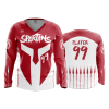 2828 FD Womens V-Neck Longsleeve SPARTANS-RED-WHITE