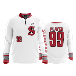 2508 FD Quarter Zip Batting Jacket LS SLUGGERS-2020-WHITE