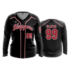 2508 FD Womens V-Neck Longsleeve SLUGGERS-15U-BLACK