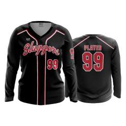 2508 FD Womens V-Neck Longsleeve SLUGGERS-15U-BLACK