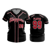 2508 FD Womens V-Neck SLUGGERS-15U-BLACK