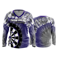 2386 FD Womens V-Neck Longsleeve THROW-LINE-DRINKERY-TYE-DYE-PURPLE