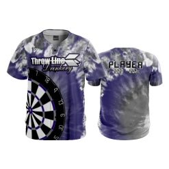 2386 FD ProTek Mens Full Button Down THROW-LINE-DRINKERY-TYE-DYE-PURPLE
