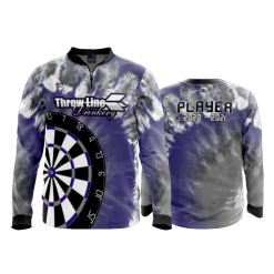 2386 FD Quarter Zip Batting Jacket LS THROW-LINE-DRINKERY-TYE-DYE-PURPLE