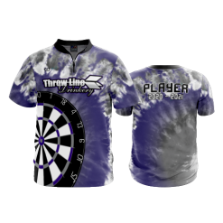 2386 FD Quarter Zip Batting Jacket SS THROW-LINE-DRINKERY-TYE-DYE-PURPLE