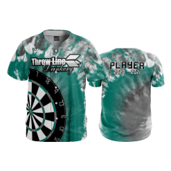 2386 FD ProTek Mens Full Button Down THROW-LINE-DRINKERY-TYE-DYE-TEAL