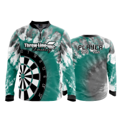 2386 FD Quarter Zip Batting Jacket LS THROW-LINE-DRINKERY-TYE-DYE-TEAL