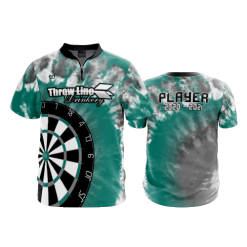 2386 FD Quarter Zip Batting Jacket SS THROW-LINE-DRINKERY-TYE-DYE-TEAL