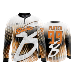 796 FD Quarter Zip Batting Jacket LS BEVERLY-BANDITS-WHITE