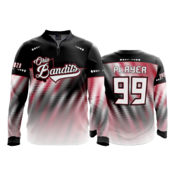 2839 FD Quarter Zip Batting Jacket LS OHIO-BANDITS-BLACK