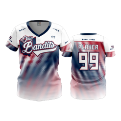 2839 FD Womens V-Neck OHIO-BANDITS-RWB