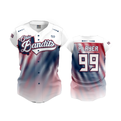 2839 FD ProTek Womens Full Button Down OHIO-BANDITS-RWB