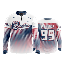 2839 FD Quarter Zip Batting Jacket LS OHIO-BANDITS-RWB
