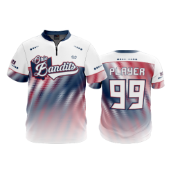 2839 FD Quarter Zip Batting Jacket SS OHIO-BANDITS-RWB