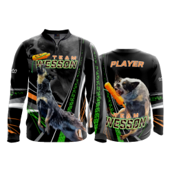 2838 FD Quarter Zip Batting Jacket LS TEAM-WESSON-FLO-ORANGE-FLO INK + $5