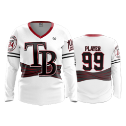 2049 FD Womens V-Neck Longsleeve TEAM-BIDNESS-WHITE-RED