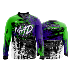 2386 FD Quarter Zip Batting Jacket LS MAD-LIME-PURPLE