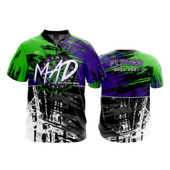 2386 FD Quarter Zip Batting Jacket SS MAD-LIME-PURPLE