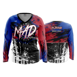 2386 FD Womens V-Neck Longsleeve MAD-RED-BLUE