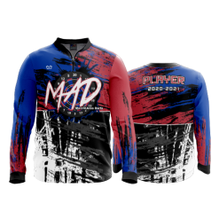 2386 FD Quarter Zip Batting Jacket LS MAD-RED-BLUE