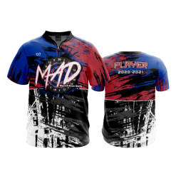 2386 FD Quarter Zip Batting Jacket SS MAD-RED-BLUE