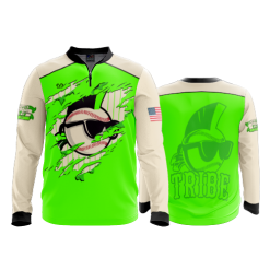 2472 FD Quarter Zip Batting Jacket LS KEWASKUM-TRIBE-FLO-GREEN-POLO-FLO INK + $5