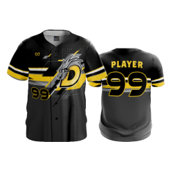 2124 FD ProTek Mens Full Button Down DRAGONS-BASEBALL-BLACK