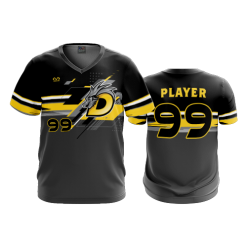 2124 FD Sport V-Neck MENS DRAGONS-BASEBALL-BLACK