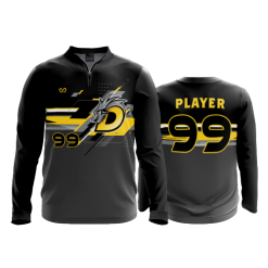2124 FD Quarter Zip Batting Jacket LS DRAGONS-BASEBALL-BLACK