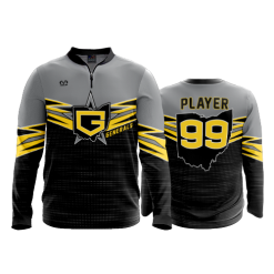 2618 FD Quarter Zip Batting Jacket LS GENERALS-12U-BLACK