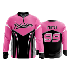 2847 FD Quarter Zip Batting Jacket LS PINKALICIOUS