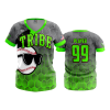 2832 FD Womens V-Neck KEWASKUM-TRIBE-FLO-GREEN-FLO INK + $5