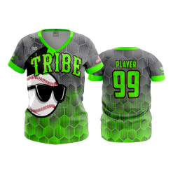 2832 FD Womens V-Neck KEWASKUM-TRIBE-FLO-GREEN-FLO INK + $5
