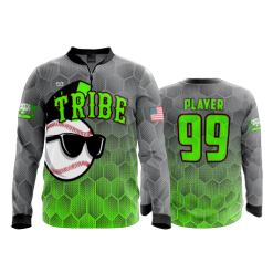 2832 FD Quarter Zip Batting Jacket LS KEWASKUM-TRIBE-FLO-GREEN-FLO INK + $5