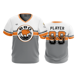 2848 FD Sport V-Neck MENS BBQ-PIT-STOP-FLO-ORANGE-FLO INK + $5