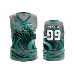 2853 FD Womens V-Neck Sleeveless SC-ELITE-RIPTIDE-CHARCOAL